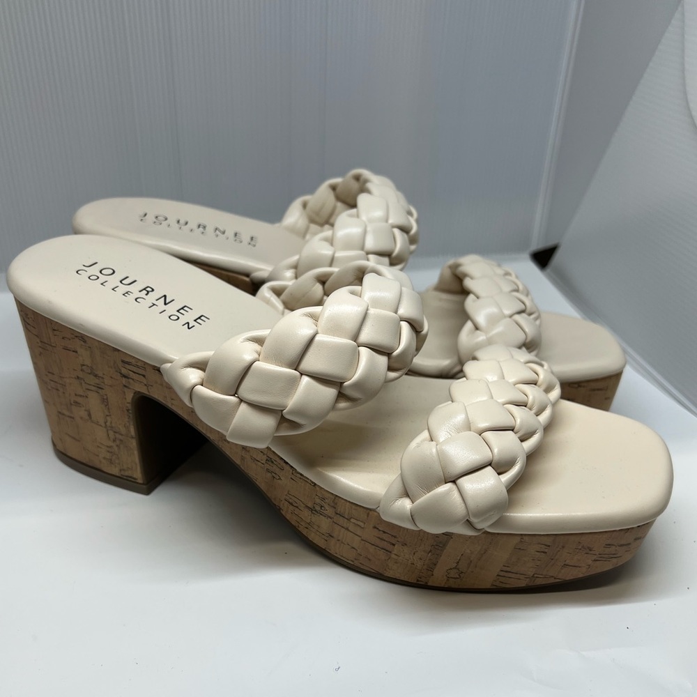 Journee Collection Kyaa Braided Platform Sandals SZ 10